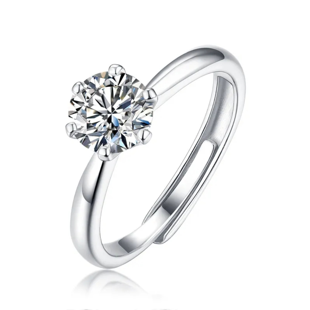 New! Certified 1ct  t.w. Moissanite Round Brillant cut Engagement Weeding Ring.